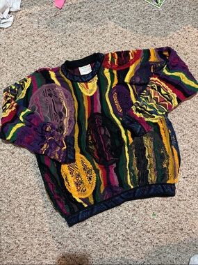 COOGI Multicolor Knit Sweater with Black Trim